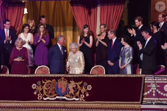 La famille royale d'Angleterre et la reine Elizabeth II d'Angleterre - Concert au théâtre Royal Albert Hall à l'occasion du 92e anniversaire de la reine Elizabeth II d'Angleterre à Londres le 21 avril 2018.