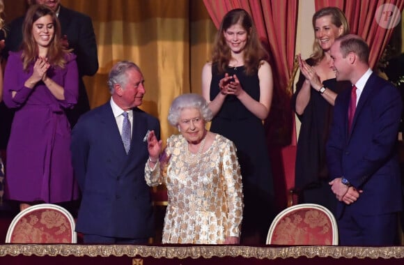 La famille royale d'Angleterre et la reine Elizabeth II d'Angleterre - Concert au théâtre Royal Albert Hall à l'occasion du 92e anniversaire de la reine Elizabeth II d'Angleterre à Londres le 21 avril 2018.