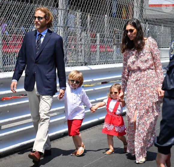 Andrea Casiraghi et Tatiana Santo Domingo avec leurs enfants Alexandre dit "Sasha" et India lors du Grand Prix de F1 de Monaco le 28 mai 2017 © Michael Alesi / Bestimage