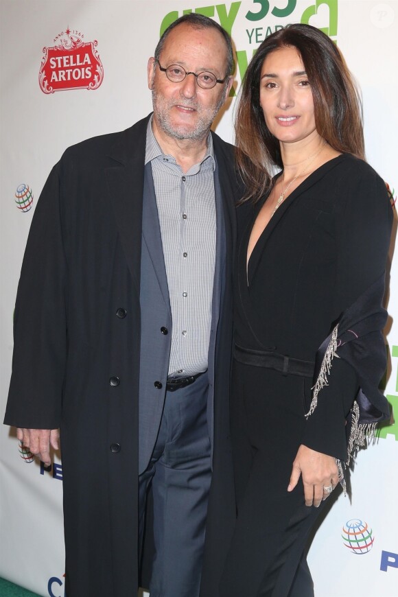 Jean Reno et sa femme Zofia Borucka au 35e gala annuel City Harvest à New York, le 24 avril 2018
