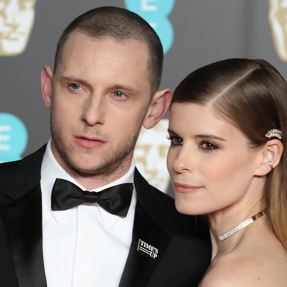 Kate Mara et son mari Jamie Bell à la 71e cérémonie des British Academy Film Awards (BAFTA) au Royal Abert Hall à Londres, le 18 février 2018.