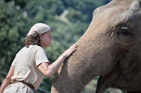 Exclusif - La Princesse Stéphanie de Monaco a ouvert les portes du domaine de Fontbonne au sommet du Mont Agel, dans les Alpes en France, le 12 juillet 2016, où elle a installé les deux éléphants, Baby et Népal. L'occasion de fêter le troisième anniversaire de leur nouvelle vie. Au programme jeu d'eau entre la princesse, Baby et Népal et balade. Le 12 juillet 2013, Baby et Népal, deux éléphants condamnées, étaient recueillies par la princesse Stéphanie après une bataille administrative de plusieurs semaines. © Michael Alesi/Bestimage