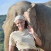 Exclusif - Rendez-vous avec la princesse Stéphanie et ses deux éléphants protégées Baby et Népal au Mont Agel le 8 juillet 2015. Deux ans après les avoir sauvées et recueillies, la princesse Stéphanie partage le quotidien des éléphantes sur les hauteurs de Monaco, dans un site aménagé pour elles. La princesse Stéphanie a créé l'association "Baby et Népal" pour collecter des dons afin de subvenir aux besoins des éléphantes.