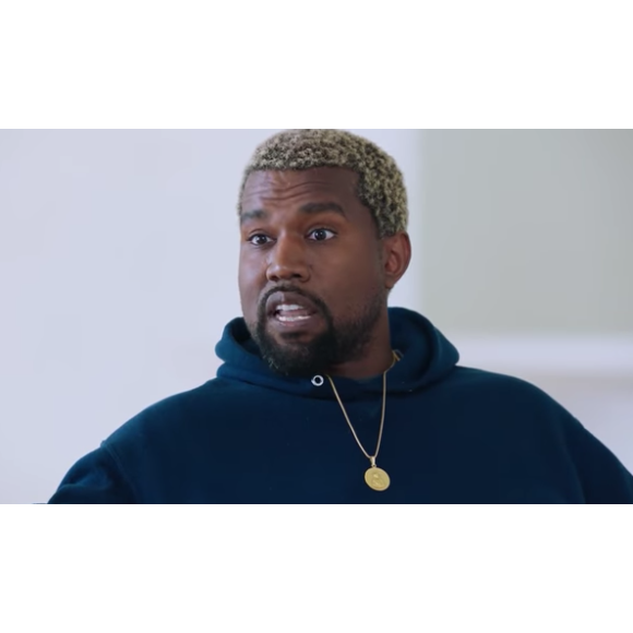 Kanye West en interview pour l'animateur de radio Charlamagne Tha God. Mai 2018.