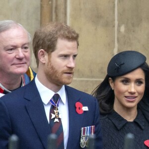 Meghan Markle et le prince Harry lors des commémorations de l'ANZAC Day en l'abbaye de Westminster à Londres le 25 avril 2018