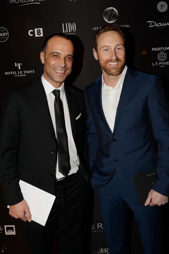 Frank Delay et Adel Kachermi (2be3) - Photocall de la 11ème cérémonie des Globes de Cristal au Lido à Paris, le 30 janvier 2017. © Rachid Bellak / Bestimage