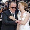 Quentin Tarantino et Uma Thurman - Montée des marches du film "Pour une poignée de dollars" pour la cérémonie de clôture du 67e Festival du film de Cannes – Cannes le 24 mai 2014