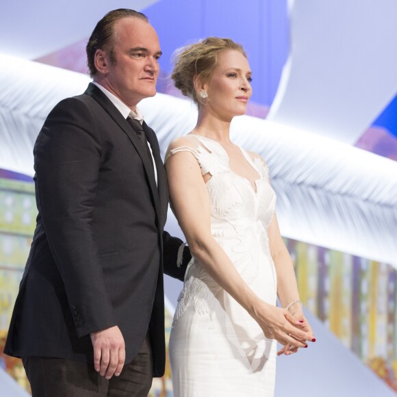 Quentin Tarantino et Uma Thurman - Cérémonie de clôture du 67e Festival du film de Cannes le 24 mai 2014.