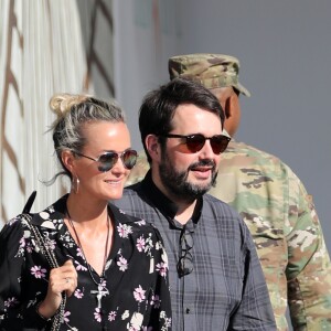 Semi-exclusif - Laeticia Hallyday et son amie Yaël Abrot ont retrouvé Jean-François Piège et sa femme Elodie pour un déjeuner dans le restaurant "Din Tai Fung" au centre commercial Westfield Century City à Beverly Hills le 7 mai 2018.