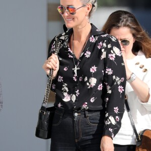 Semi-exclusif - Laeticia Hallyday et son amie Yaël Abrot ont retrouvé Jean-François Piège et sa femme Elodie pour un déjeuner dans le restaurant "Din Tai Fung" au centre commercial Westfield Century City à Beverly Hills le 7 mai 2018. Ils ont passé plus de 3 heures à table.07/05/2018 - Beverly Hills