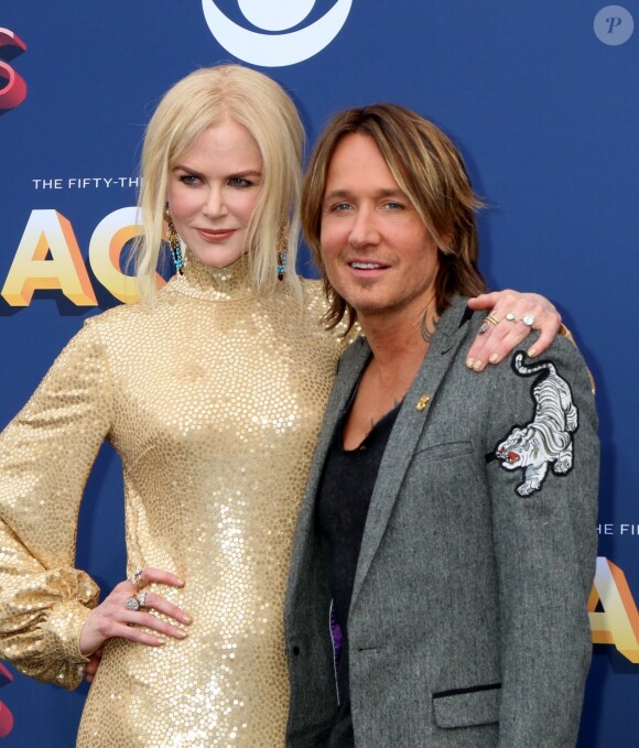 Nicole Kidman et son mari Keith Urban - 53ème cérémonie des "Academy of Country Music Awards" à la MGM Grand Garden Arena à Las Vegas, le 15 avril 2018.