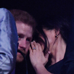 Le prince Harry et Meghan Markle au Royal Albert Hall le 21 avril 2018 pour la soirée du 92e anniversaire de la reine Elizabeth II.