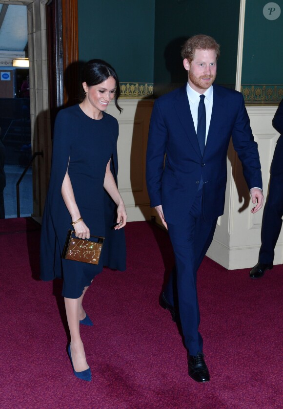 Le prince Harry et Meghan Markle au Royal Albert Hall le 21 avril 2018 pour la soirée du 92e anniversaire de la reine Elizabeth II.