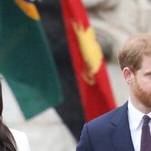 Meghan Markle et le prince Harry lors des célébrations du Commonwealth Day en présence de la reine Elizabeth II le 12 mars 2018 à Londres.