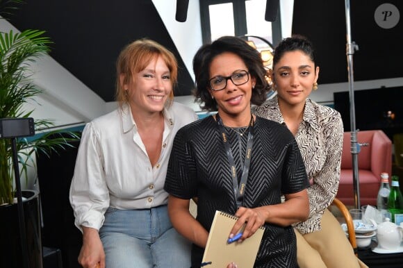 Exclusif - Audrey Pulvar interviewe Emmanuelle Bercot et Golshifteh Farahani pour son magazine quotidien "Cannes 14H" sur Altice Studio lors du 71ème Festival International du Film de Cannes, à Cannes, le 13 mai 2018. © Veeren/Bestimage