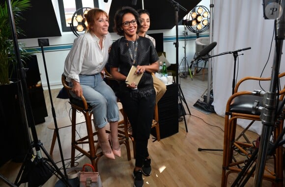 Exclusif - Audrey Pulvar interviewe Emmanuelle Bercot et Golshifteh Farahani pour son magazine quotidien "Cannes 14H" sur Altice Studio lors du 71ème Festival International du Film de Cannes, à Cannes, le 13 mai 2018. © Veeren/Bestimage