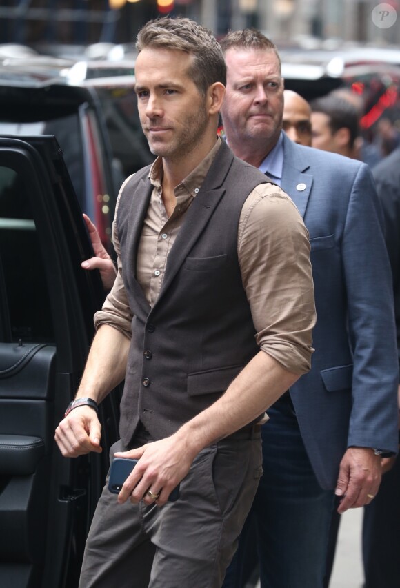 Ryan Reynolds quitte les studios de Good Morning America a New York, le 14 mai 2018.