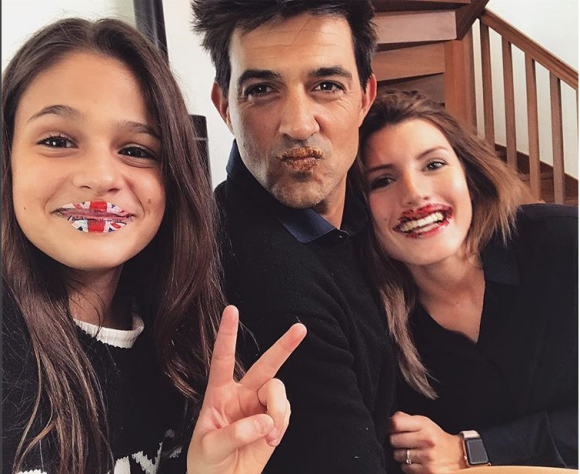 Jean-Pascal Lacoste, sa compagne Delphine Tellier et sa fille Kylie sur Instagram, mars 2018. 