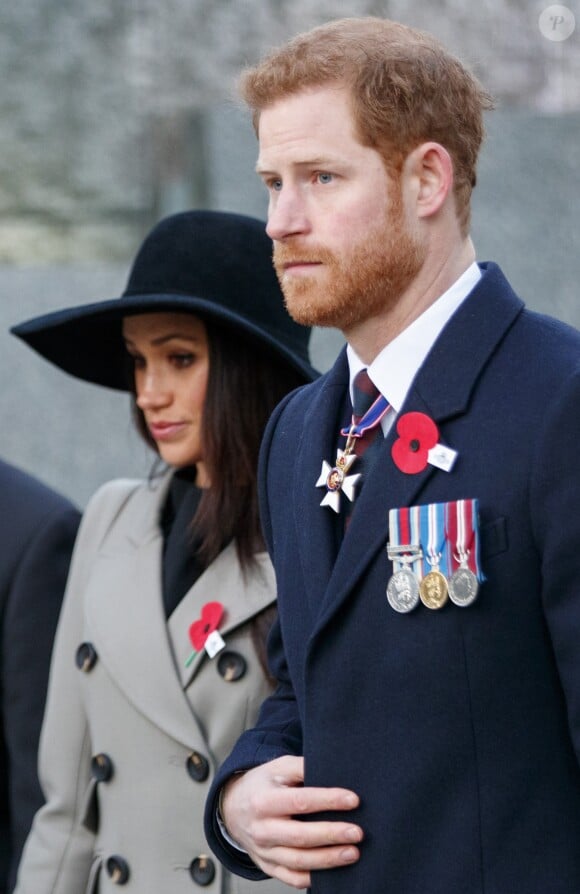 Meghan Markle lors des commémorations de l'ANZAC Day à Londres le 25 avril 2018