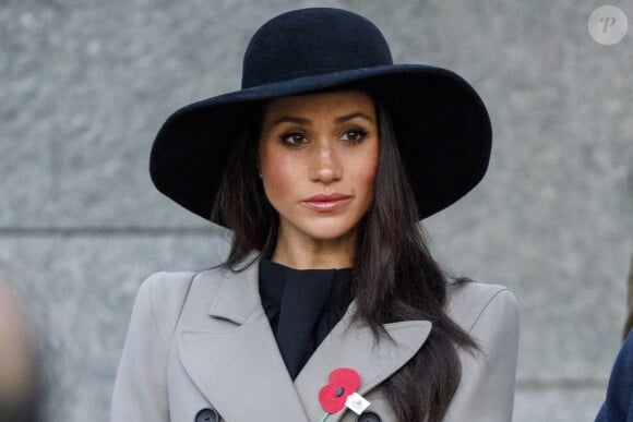 Meghan Markle lors des commémorations de l'ANZAC Day à Londres le 25 avril 2018