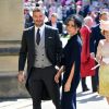 David Beckham et sa femme Victoria arrivent à la chapelle St George pour le mariage du prince Harry et de Meghan Markle au château de Windsor, Royaume Uni, le 19 mai 2018.