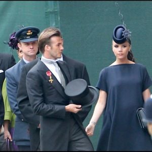 David et Victoria Beckham au mariage de William et Kate à l'abbaye de Westminster, Londres, le 29 avril 2011.