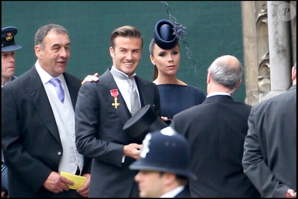 DAVID ET VICTORIA BECKHAM - ARRIVEE DES PERSONNALITES AU MARIAGE DU PRINCE WILLIAM ET CATHERINE KATE MIDDLETON A L'ABBAYE DE WESTMINSTER  PERSONALITIES ARRIVING AT WESTMINSTER ABBEY FOR THE WEDDING OF KATE MIDDLETON AND PRINCE WILLIAM29/04/2011 - LONDRES