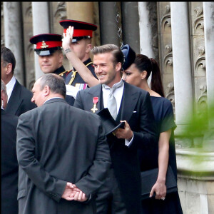 DAVID ET VICTORIA BECKHAM - ARRIVEE DES PERSONNALITES AU MARIAGE DU PRINCE WILLIAM ET CATHERINE KATE MIDDLETON A L'ABBAYE DE WESTMINSTER  PERSONALITIES ARRIVING AT WESTMINSTER ABBEY FOR THE WEDDING OF KATE MIDDLETON AND PRINCE WILLIAM29/04/2011 - LONDRES