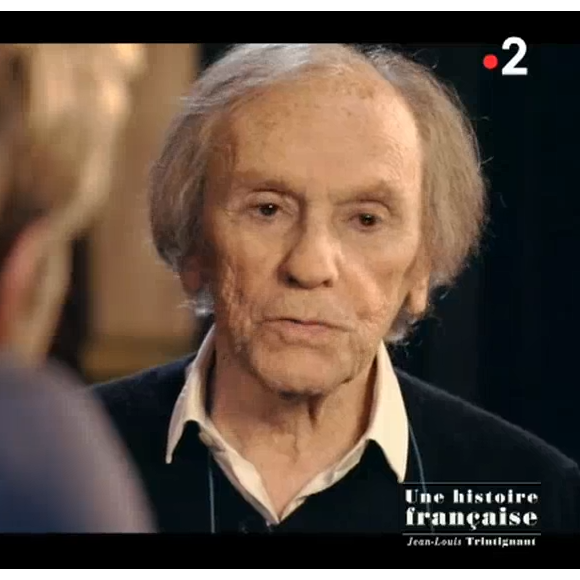 Jean-Louis Trintignant interviewé par Laurent Delahousse dans l'émission "19 le dimanche" sur France 2 le 20 mai 2018.