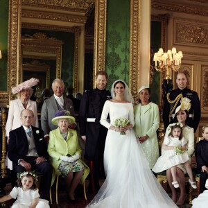 Photo officielle du mariage du prince Harry et Meghan Markle, duc et duchesse de Sussex par le photographe Alexi Lubomirski. Mai 2018.