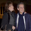 Carla Bruni quitte la salle de concert ou elle se produisait et rentre à son hôtel avec son mari Nicolas Sarkozy à Madrid le 10 janvier 2018.