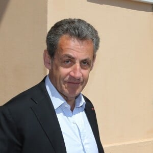 Nicolas Sarkozy - Célébrités dans les tribunes du Rolex Monte-Carlo Masters 2018 à Roquebrune Cap Martin, le 21 avril 2018.