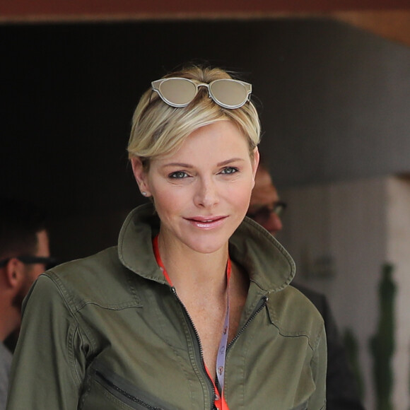 La princesse Charlene de Monaco dans les paddocks lors du 73ème Grand Prix de Formule 1 de Monaco, le 26 mai 2018. © Olivier Huitel/Pool Monaco/Bestimage