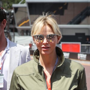 La princesse Charlene de Monaco dans les paddocks lors du 73ème Grand Prix de Formule 1 de Monaco, le 26 mai 2018. © Olivier Huitel/Pool Monaco/Bestimage