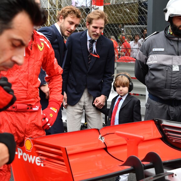 Pierre Casiraghi, Sacha et son père Andrea Casiraghi - Grand Prix de Formule 1 de Monaco le 27 mai 2018. © Bruno Bebert/Bestimage