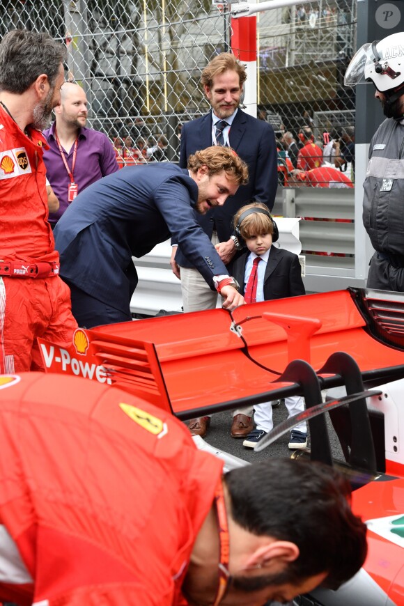 Pierre Casiraghi, Sacha et son père Andrea Casiraghi - Grand Prix de Formule 1 de Monaco le 27 mai 2018. © Bruno Bebert/Bestimage