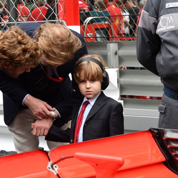 Pierre Casiraghi, Sacha et son père Andrea Casiraghi - Grand Prix de Formule 1 de Monaco le 27 mai 2018. © Bruno Bebert/Bestimage