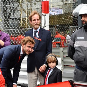 Pierre Casiraghi, Sacha et son père Andrea Casiraghi - Grand Prix de Formule 1 de Monaco le 27 mai 2018. © Bruno Bebert/Bestimage