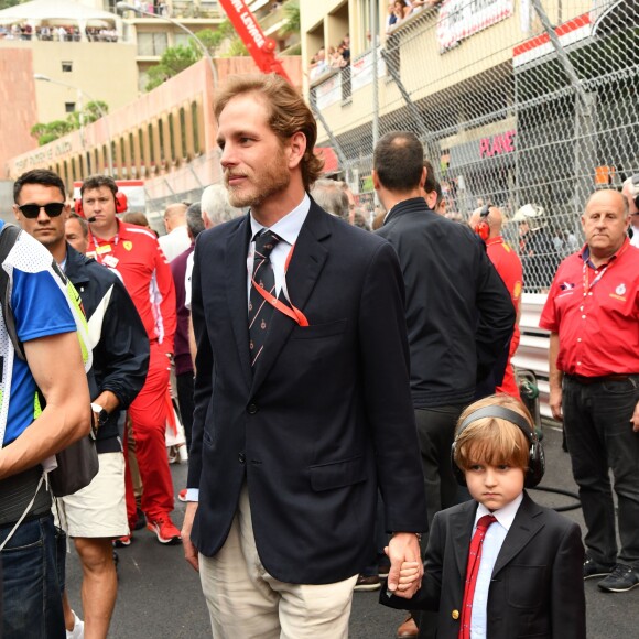 Andréa Casiraghi et son fils Sacha - Grand Prix de Formule 1 de Monaco le 27 mai 2018. © Bruno Bebert/Bestimage