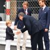 Andréa Casiraghi, son fils Sacha et son frère Pierre - Grand Prix de Formule 1 de Monaco le 27 mai 2018. © Bruno Bebert/Bestimage