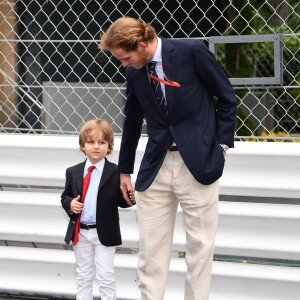 Andréa Casiraghi et son fils Sacha - Grand Prix de Formule 1 de Monaco le 27 mai 2018. © Bruno Bebert/Bestimage