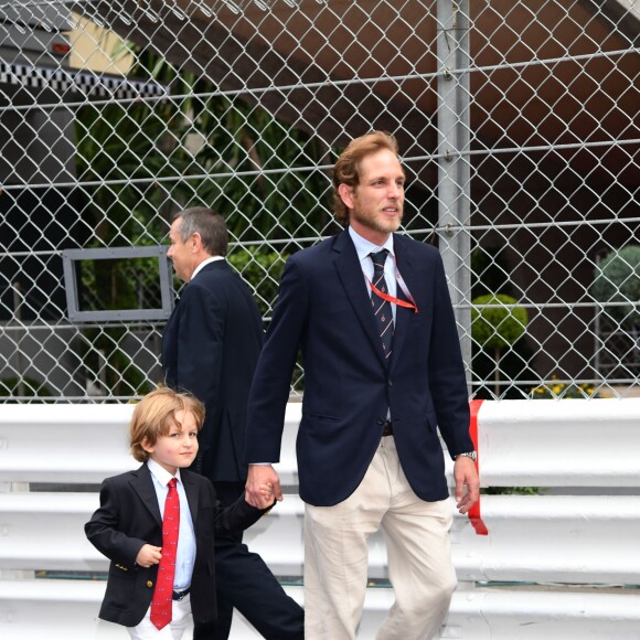 Andréa Casiraghi et son fils Sacha - Grand Prix de Formule 1 de Monaco le 27 mai 2018. © Bruno Bebert/Bestimage