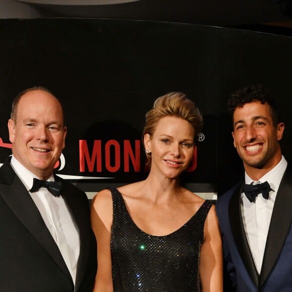 Le prince Albert II de Monaco, la princesse Charlene et Daniel Ricciardo (le vainqueur du Grand Prix de Monaco) - Dîner de gala en l'honneur du vainqueur du Grand Prix de Monaco au Sporting Monte-Carlo, à Monaco, le 27 mai 2018. © Bruno Bebert/Bestimage