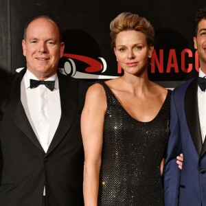 Geri Halliwell, le prince Albert II de Monaco, la princesse Charlene, Daniel Ricciardo (le vainqueur du Grand Prix de Monaco) - Dîner de gala en l'honneur du vainqueur du Grand Prix de Monaco au Sporting Monte-Carlo, à Monaco, le 27 mai 2018. © Bruno Bebert/Bestimage