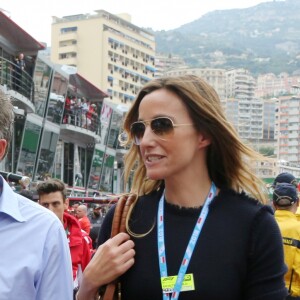 Hugh Grant et son épouse Anna Eberstein au 76e Grand Prix de Formule 1 de Monaco, le 27 mai 2018. © Bruno Bebert/Bestimage