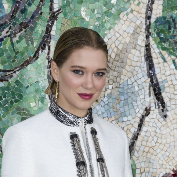 Léa Seydoux - Photocall du défilé de la collection croisière Louis Vuitton 2019 dans les jardins de la fondation d'art Maeght à Saint-Paul-De-Vence, France, le 28 mai 2018.