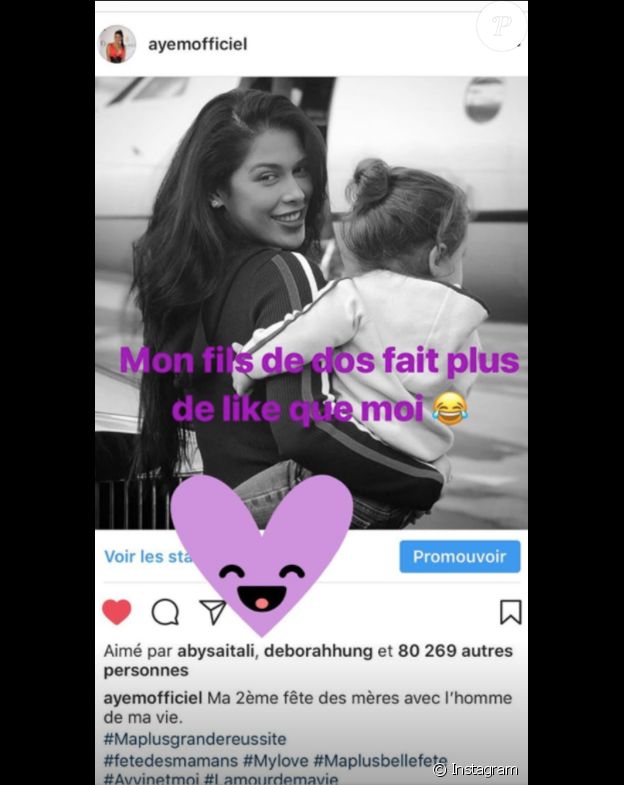 AYem Nour se fait voler la vedette par son fils, le 28 mai 2018.