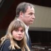 Fabien Lecoeuvre et sa fille la journaliste Sarah Lecoeuvre - Sortie des obsèques de Pierre Bellemare à l'église Saint-Roch de Paris, France, le 31 mai 2018.