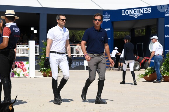 Guillaume Canet troisième sur le podium du PRIZE FERRETTI YACHTS - Pour la cinquième année consécutive, le Longines Athina Onassis Horse Show ("LAOHS"), s'installe sur la mythique plage de Pampelonne, située sur la Presqu'île de Saint-Tropez. Cet évènement d'exception est orchestré par la célèbre cavalière Athina Onassis. Le 31 mai 2018. © Lionel Urman / Bestimage