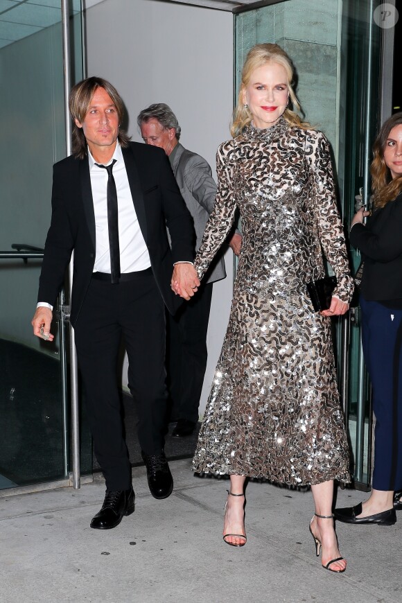 Keith Urban et sa femme Nicole Kidman à la sortie du Gala American Songbook au Lincoln Center à New York, le 29 mai 2018.
